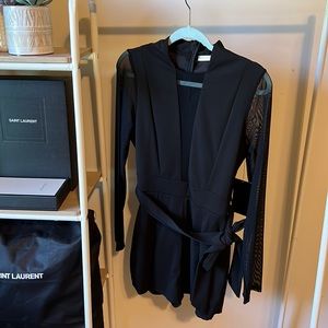 NanaMacs Long Sleeve Romper with Mesh Cutout